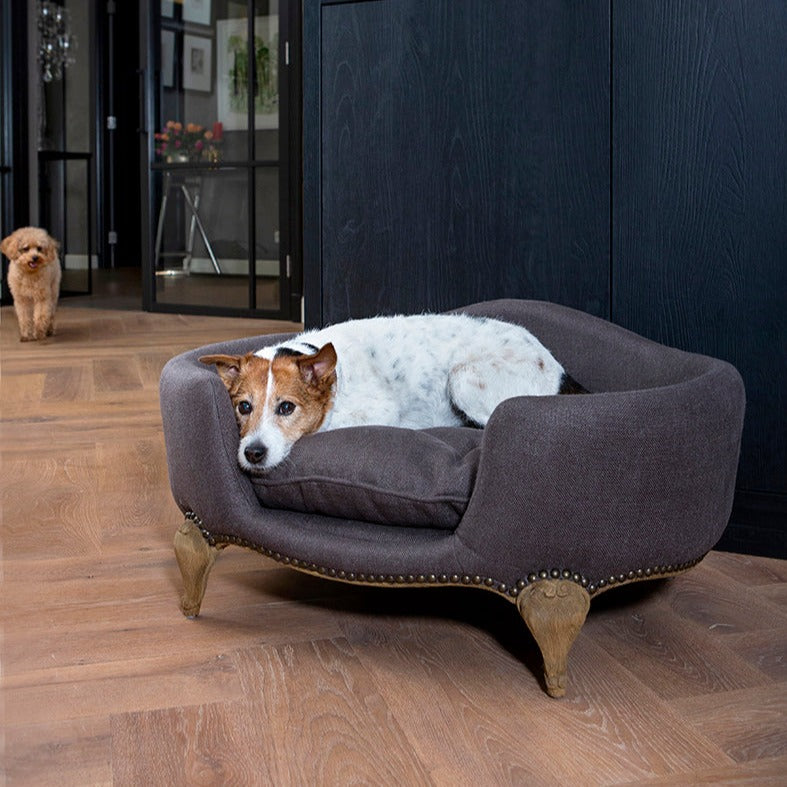 Louis Pawtton Black Fluff Designer Dog Bed